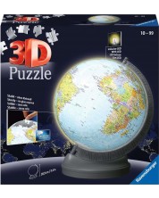 3D Παζλ  Ravensburger από 540 κομμάτια - Φωτιζόμενη Υδρόγειος Σφαίρα