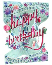 3D Ευχετήρια κάρτα Santoro Swing - Happy Birthday, Floral -1