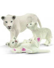 Σετ φιγούρες Schleich Wild Life - Λευκή λιονταρίνα μητέρα με τα μικρά της -1