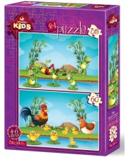 Παζλ Art Puzzle 2 σε 1 - Ζώα και μωρά -1