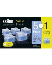 Κασέτα με υγρό καθαρισμού Braun - Clean & Renew, 5+1 -1