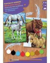 Δημιουργικό σετ ζωγραφικής KSG Crafts - Δύο εικόνες, Άλογα -1