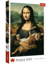 Παζλ Trefl 500 κομμάτια - Η Μόνα Λίζα και το γατί που νιαουρίζει 