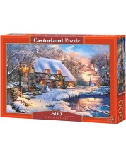 Παζλ Castorland 500 κομμάτια - Winter Cottage, Dominic Davison