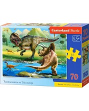Παζλ Castorland 70 κομμάτια - Τυραννόσαυρος ενάντιον Τρικεράπτορα