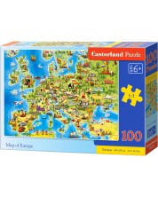 Παζλ Castorland 100 κομμάτια - Χάρτης Ευρώπης