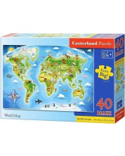 Παζλ Castorland 40 XXL κομμάτια - Ο χάρτης του κόσμου