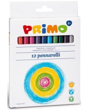 Χρωματιστοί μαρκαδόροι Primo - Fine Point, 12 χρώματα