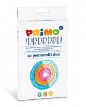 Μαρκαδόροι διπλής μύτης Primo - 10 χρώματα