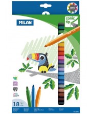 Σετ μαρκαδόροι 18 χρωμάτων Milan – Conic tip -1