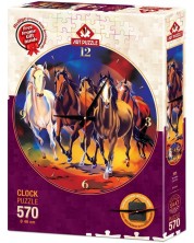 Παζλ-ρολόι Art Puzzle 570 κομμάτια - Άλογα -1