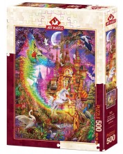 Παζλ Art Puzzle 500 κομμάτια - Κάστρο και ουράνιο τόξο  -1