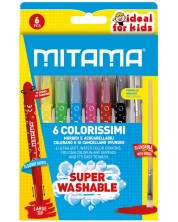 Μπογιές ακουαρέλα Mitama - Soft Maxi, πλενόμενες, 6 χρωμάτων -1