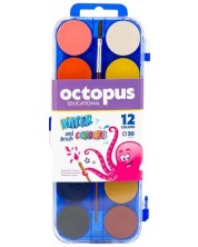Ακουαρέλα Univerzal - Octopus, 12 χρώματα, με πινέλο