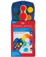 Ακουαρέλα Faber-Castell Connector - 12 χρώματα, μπλε παλέτα