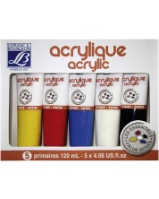 Ακρυλικά χρώματα Lefranc & Bourgeois - 5 χρώματα x 120 ml