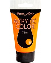 Ακρυλικό χρώμα Pentel - WA3-T03E, πορτοκαλί, 75 ml