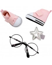 Αξεσουάρ κούκλας Orange Toys Sweet Sisters - Ροζ αθλητικά παπούτσια, κλιπ μαλλιών και γυαλιά