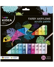 Ακρυλικά χρώματα Kidea - 24 χρώματα, 6 ml