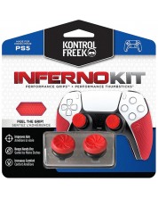 Αξεσουάρ KontrolFreek - Inferno Kit, Performance Grips + Performance Thumbsticks, κόκκινο (PS5) -1