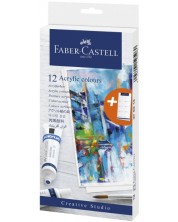 Ακρυλικά χρώματα Faber-Castell - Creative Studio, 12 χρώματα, 20 ml