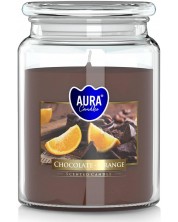 Αρωματικό κερί Bispol Aura - Chocolate and Orange, 500 g -1
