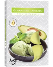 Αρωματικά κεριά Bispol Aura - Garden Mint-Avocado, 6 τεμάχια -1