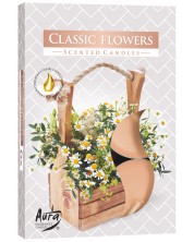 Αρωματικά κεριά τσαγιού Bispol Aura - Κλασικά λουλούδια, 6 τεμάχια -1