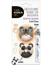 Γόμες αρωματικές Kidea - Panda και Koala, 2 τεμάχια, βανίλια και παγωτό