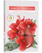 Αρωματικά κεριά Bispol Aura - Hibiscus-White Sage, 6 τεμάχια -1