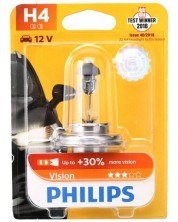 Λάμπα αυτοκινήτου Philips - H4, Vision +30% more light, 12V, 60/55W, P43t-38 -1