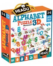 Εκπαιδευτικό παζλ Headu Montessori - Αλφάβητο, 3D