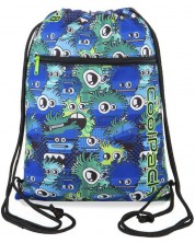 Αθλητική τσάντα με κορδόνια  Cool Pack Vert - Wiggly Eyes Blue,και φερμουάρ