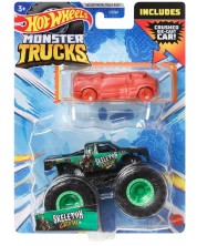 Buggy Hot Wheels Monster Trucks - Skeleton Crew,με πορτοκαλί αυτοκινητάκι  -1