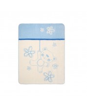 Βρεφική κουβέρτα Baby Matex - Teddy, 75 x 100 cm, μπλε -1