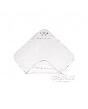 Πετσέτα με κουκούλα Baby Matex Maxi Plus - Birds, λευκή 
