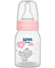 Μπιμπερό Wee Baby Classic - 125 ml, ροζ με ελέφαντα -1