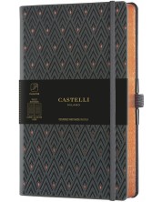Σημειωματάριο Castelli Copper & Gold - Diamonds Copper, 13 x 21 cm, με γραμμές