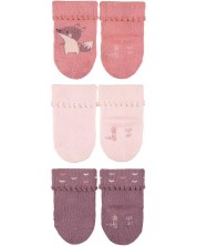 Βρεφικές κάλτσες Sterntaler - Με αλεπού, μέγεθος 13/14, 3 ζευγάρια, ροζ -1