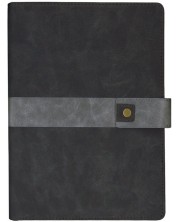 Σημειωματάριο Lastva Prima - B5, μαύρο, με κουμπί -1