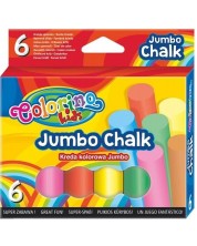 Κιμωλίες χωρίς σκόνη Colorino Kids - Jumbo, 6 τεμάχια -1