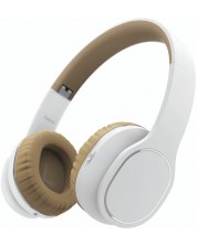 Ασύρματα ακουστικά με μικρόφωνο Hama - Touch, Bluetooth, λευκό/καφέ -1