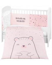 Σετ ύπνου 2 τεμαχίων KikkaBoo -  Bear with me Pink, 60 х 120 cm	 -1