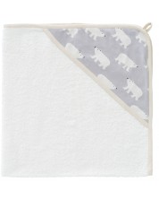 Βρεφική πετσέτα με ενσωματωμένη κουκούλα Fresk - Polar bear, 75 x 75 cm -1