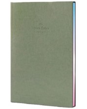 Σημειωματάριο Deli Explore Colors, 22246 A5, κίτρινο offset, 112 σελ , συνθετικό δέρμα, πράσινο χρώμα