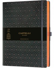 Σημειωματάριο Castelli Copper & Gold - Honeycomb Copper, 19 x 25 cm, με γραμμές -1
