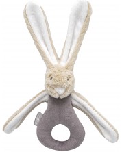 Βρεφική κουδουνίστρα BabyJem - Rabbit, 29 x 27 cm, ανοιχτό γκρι -1