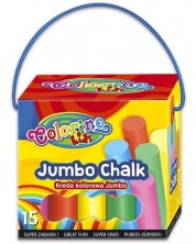Κιμωλίες χωρίς σκόνη Colorino Kids - Jumbo, 10 τεμάχια σε κουτί