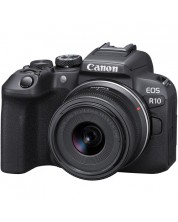 Φωτογραφική μηχανή Mirrorless  Canon - EOS R10, 18-45mm STM, Black + Προσαρμογέας Canon EF-EOS R