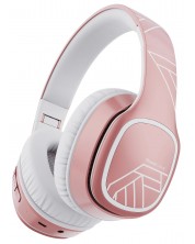 Ασύρματα ακουστικά με μικρόφωνο PowerLocus - P7 Upgrade, ροζ/λευκό